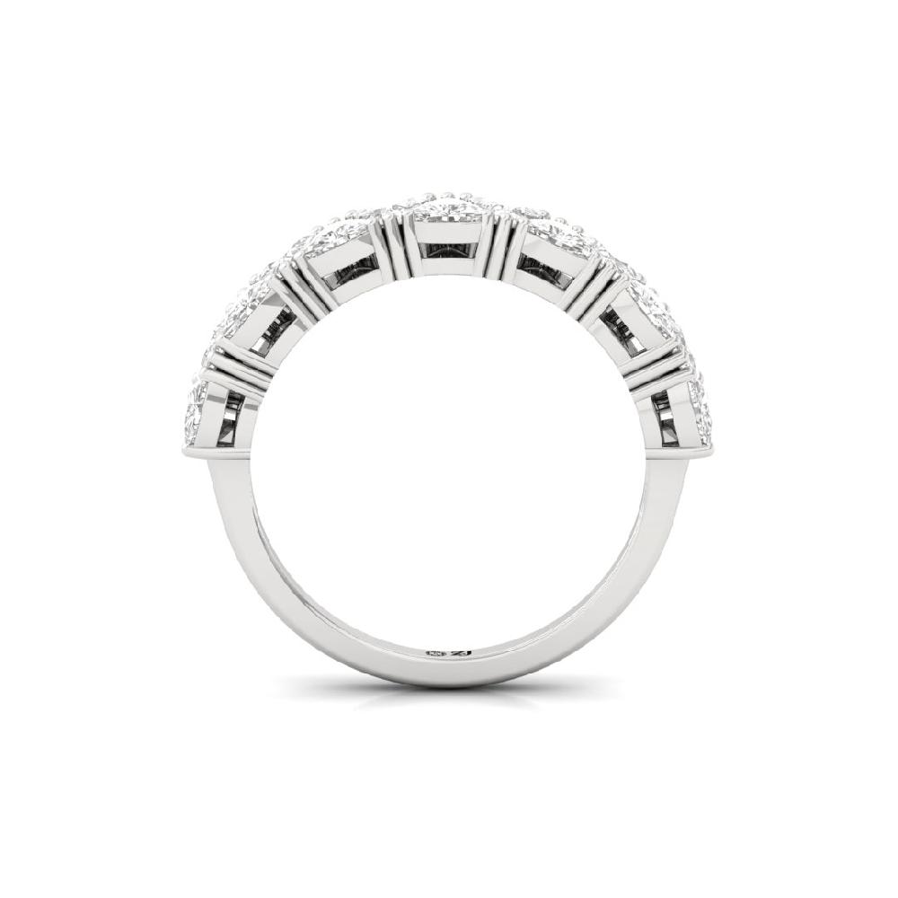 Trillion Lab Grown Diamond Half Eternity Sliver & Gold Ring