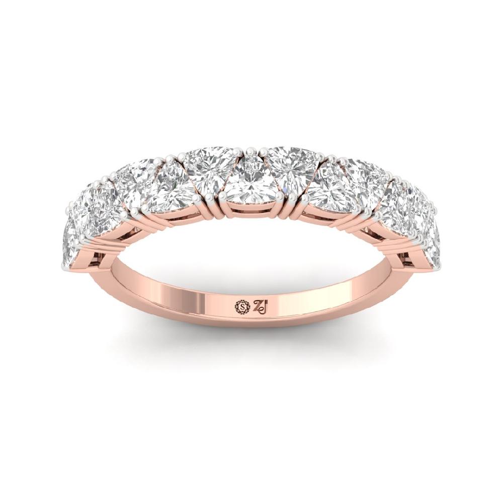 Trillion Lab Grown Diamond Half Eternity Sliver & Gold Ring