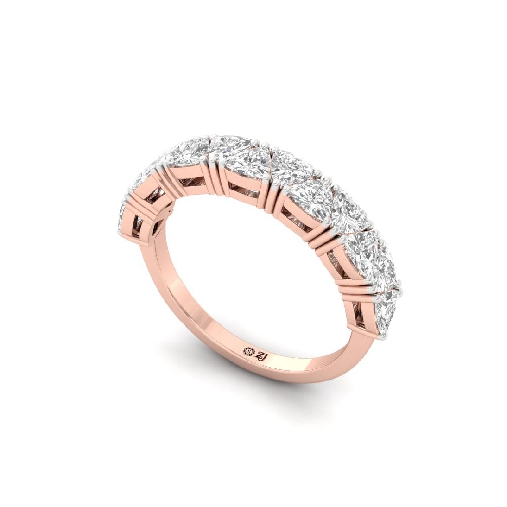 Trillion Lab Grown Diamond Half Eternity Sliver & Gold Ring