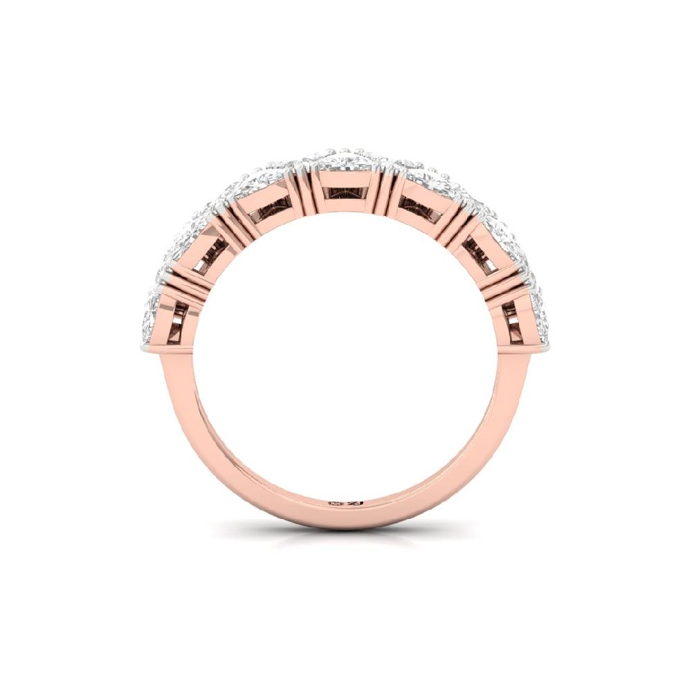 Trillion Lab Grown Diamond Half Eternity Sliver & Gold Ring