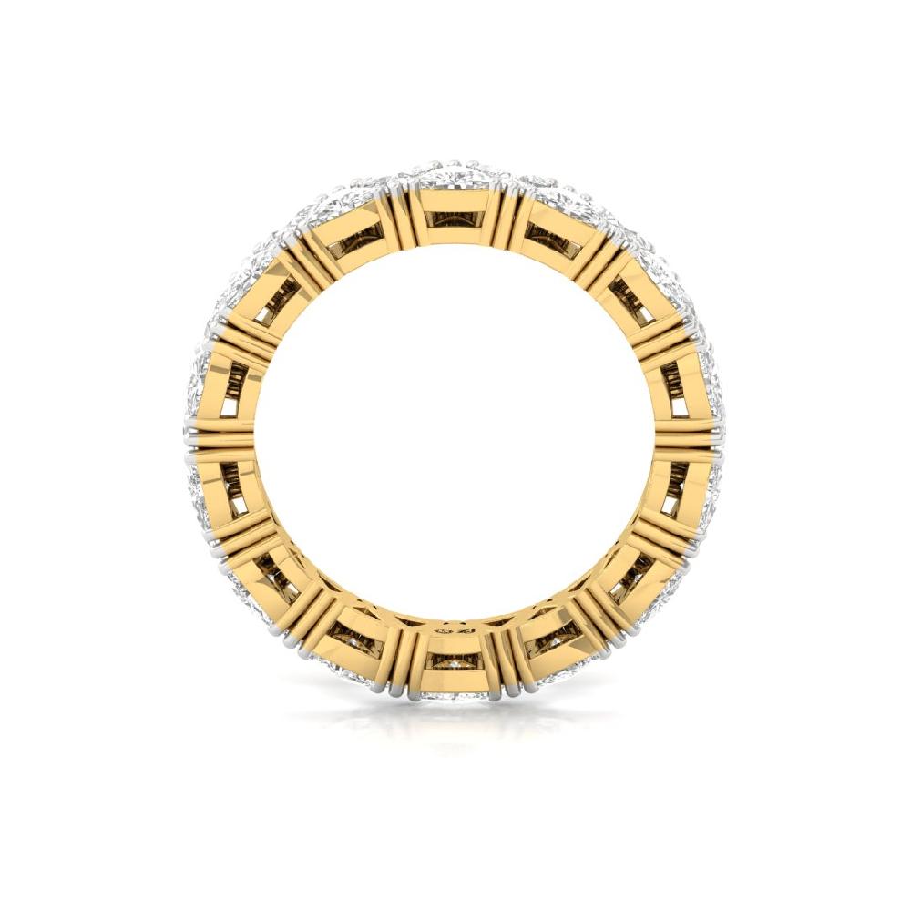 Trillion Cut Lab Grown Diamond Full Eternity Sliver & Gold Ring