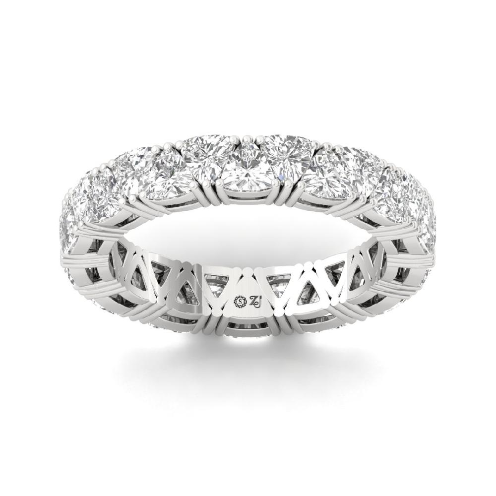 Trillion Cut Lab Grown Diamond Full Eternity Sliver & Gold Ring