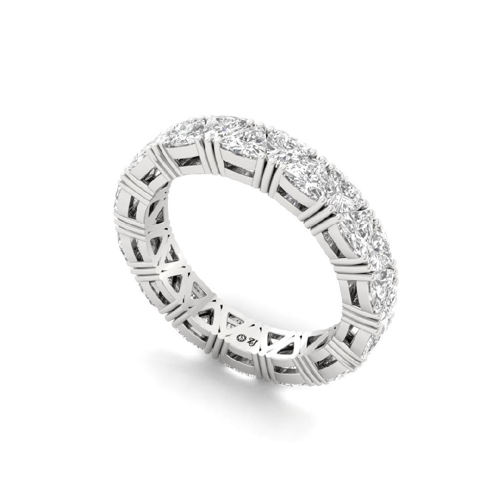 Trillion Cut Lab Grown Diamond Full Eternity Sliver & Gold Ring