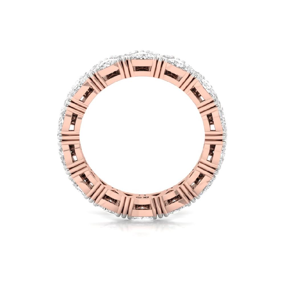Trillion Cut Lab Grown Diamond Full Eternity Sliver & Gold Ring