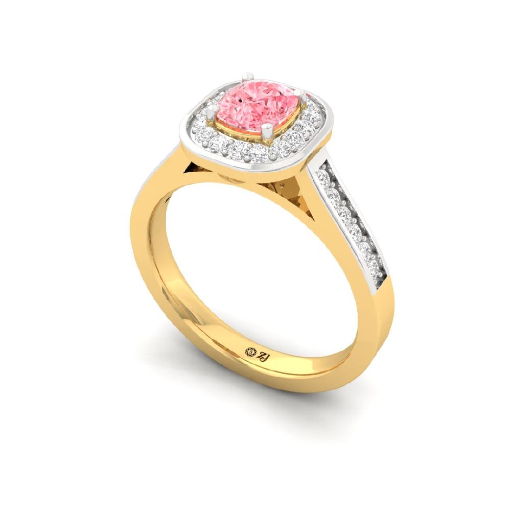 Round Cut, Cushion Cut Radiant Elegance Diamond Halo Solitaire Ring