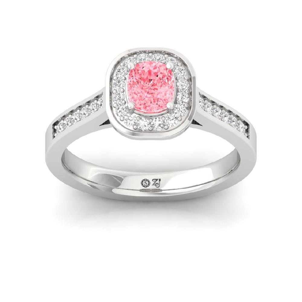 Round Cut, Cushion Cut Radiant Elegance Diamond Halo Solitaire Ring