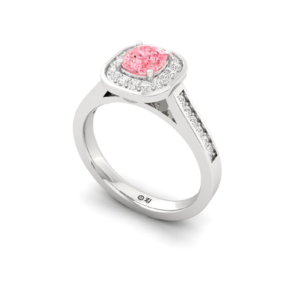 Round Cut, Cushion Cut Radiant Elegance Diamond Halo Solitaire Ring