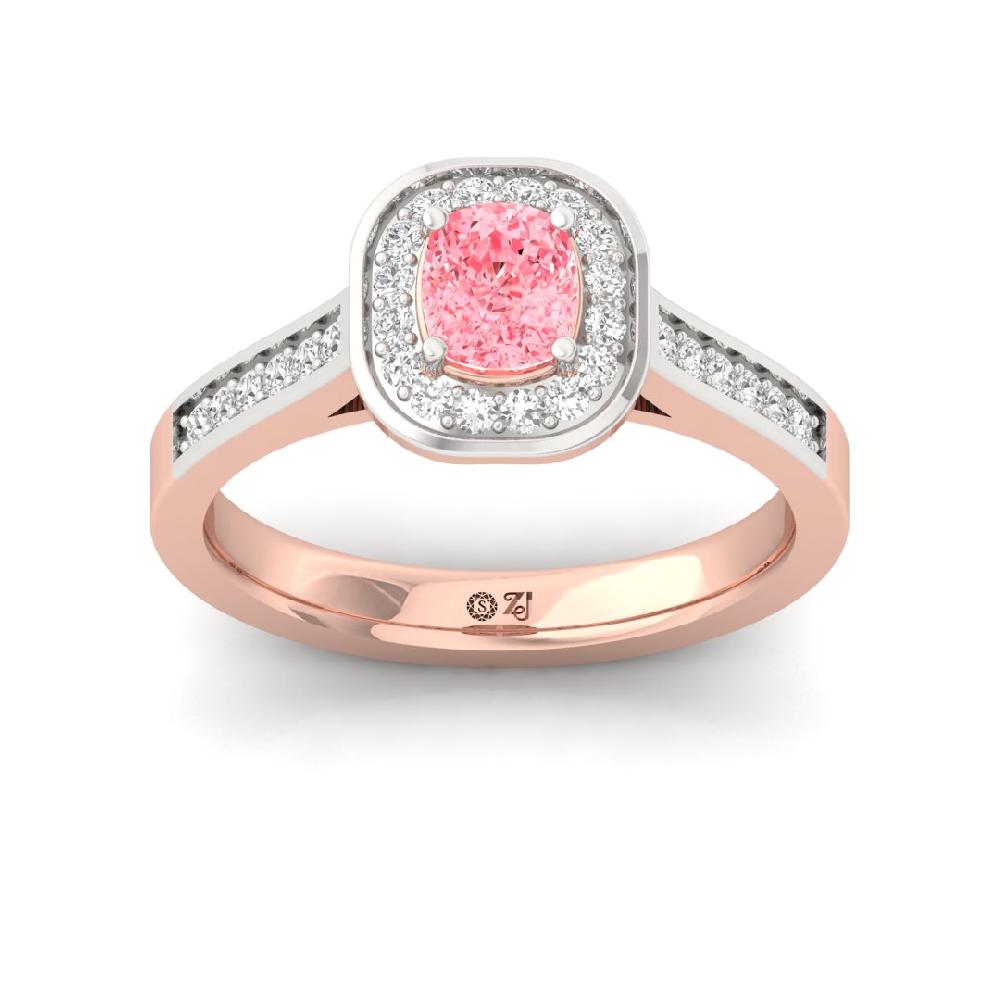 Round Cut, Cushion Cut Radiant Elegance Diamond Halo Solitaire Ring