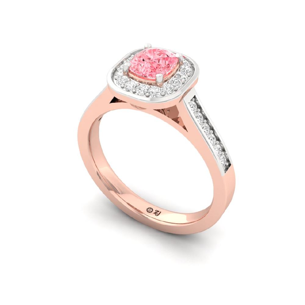 Round Cut, Cushion Cut Radiant Elegance Diamond Halo Solitaire Ring