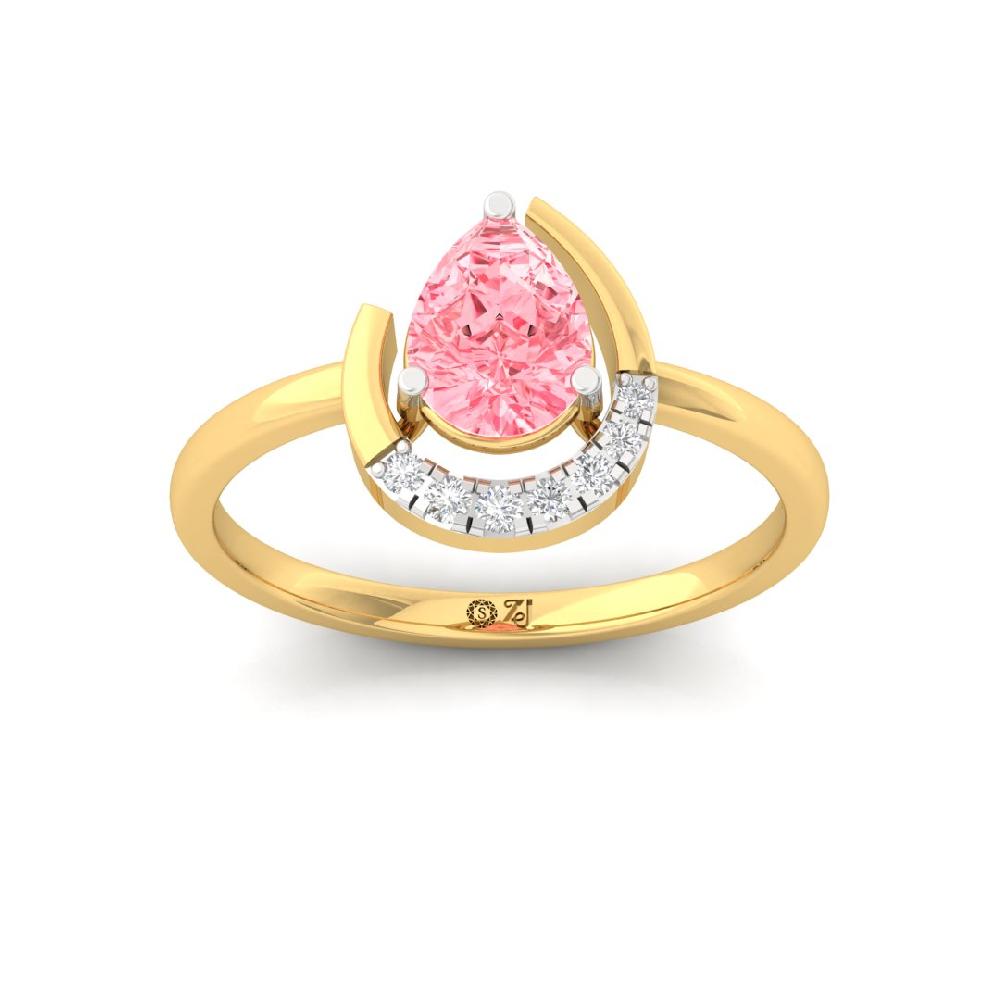Refined Round Cut, Pear Cut Radiance Diamond Solitaire Ring