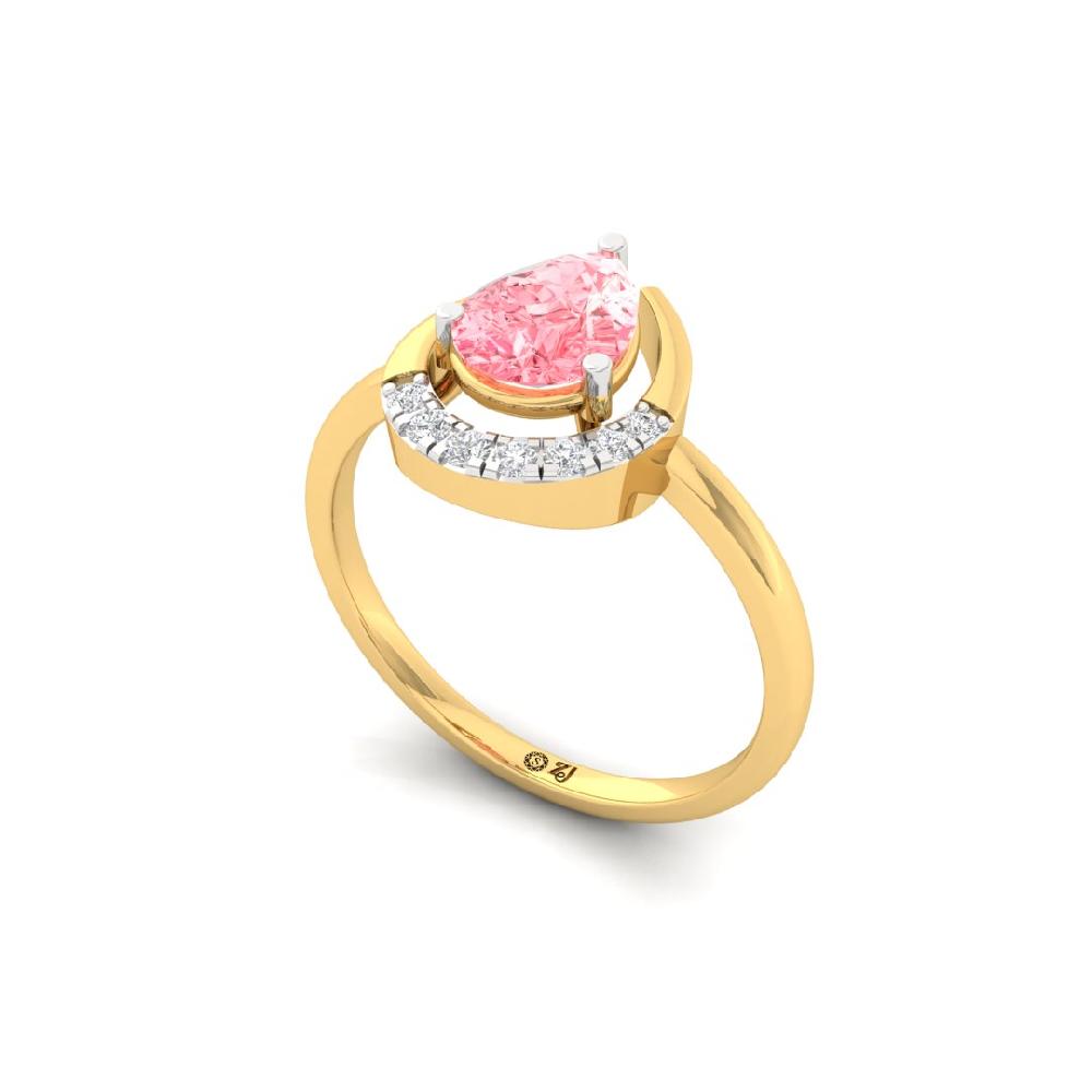 Refined Round Cut, Pear Cut Radiance Diamond Solitaire Ring