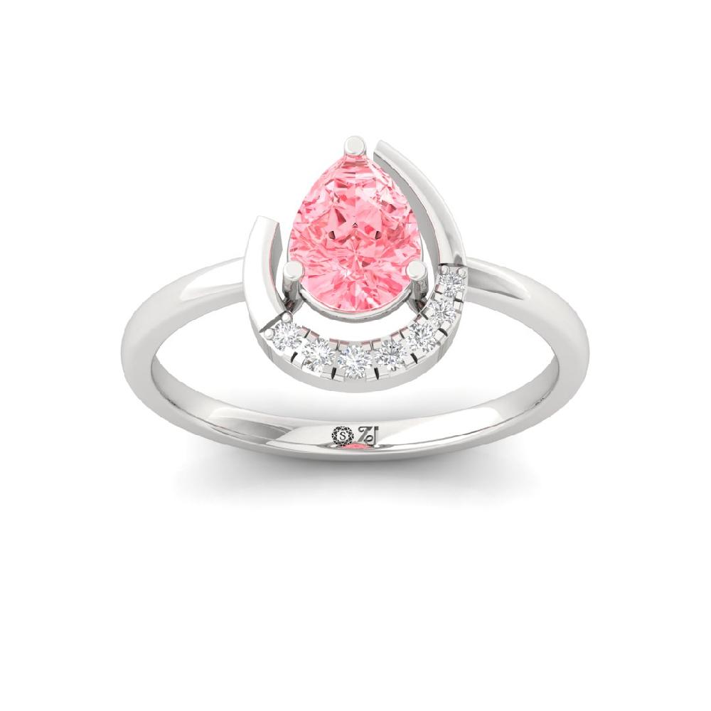Refined Round Cut, Pear Cut Radiance Diamond Solitaire Ring