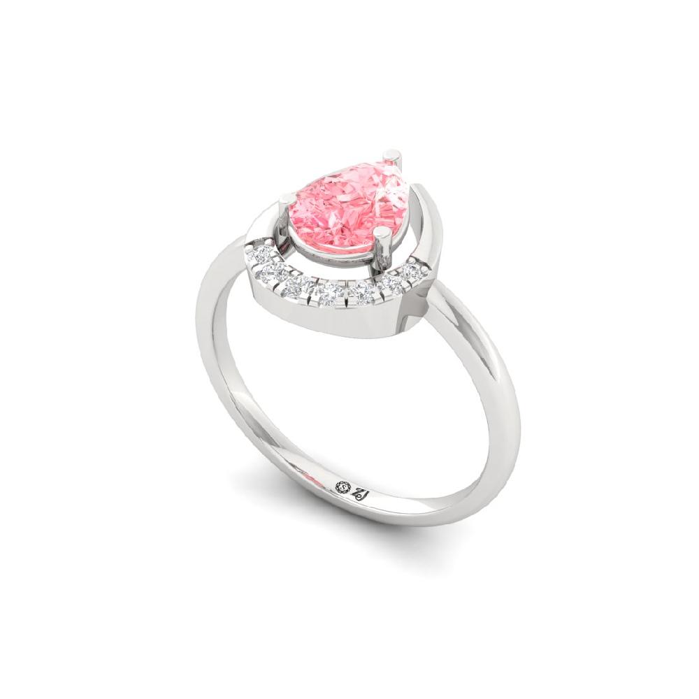 Refined Round Cut, Pear Cut Radiance Diamond Solitaire Ring