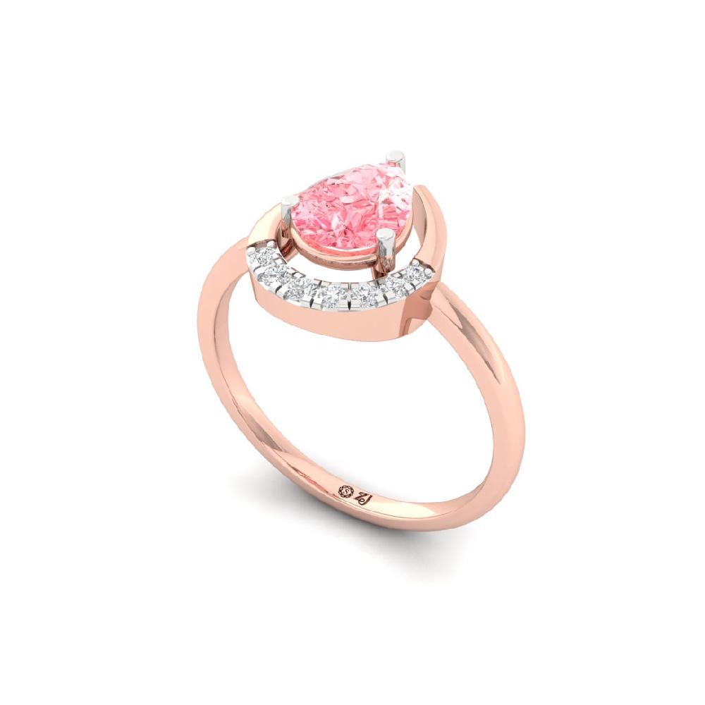 Refined Round Cut, Pear Cut Radiance Diamond Solitaire Ring