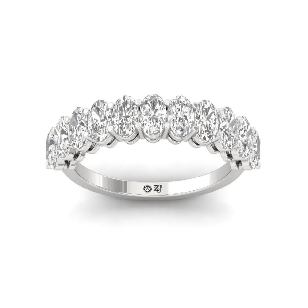 Oval Lab Grown Diamond half eternity sliver & gold Ring