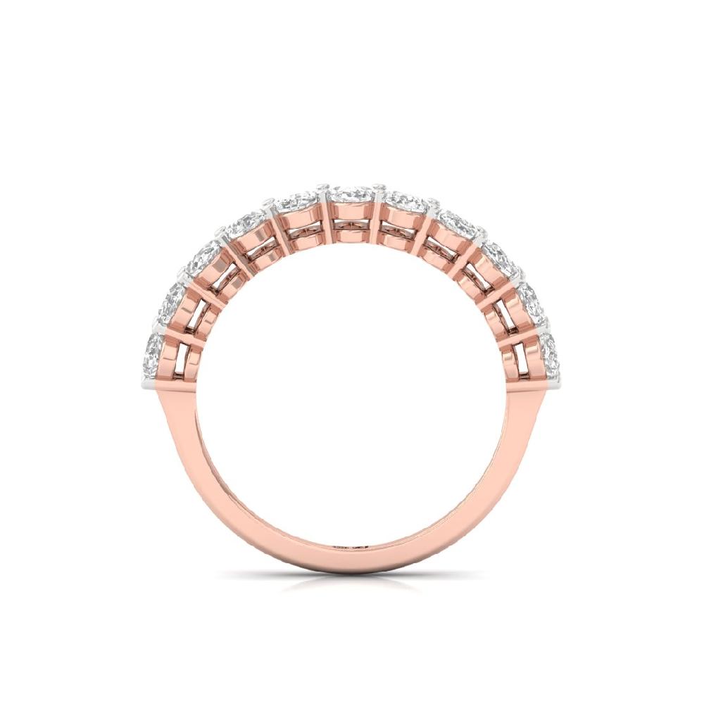 Oval Lab Grown Diamond half eternity sliver & gold Ring