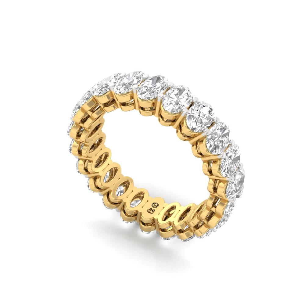 Oval Lab Grown Diamond Full eternity sliver & gold Ring