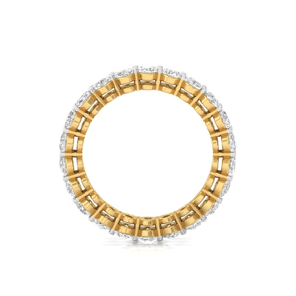 Oval Lab Grown Diamond Full eternity sliver & gold Ring