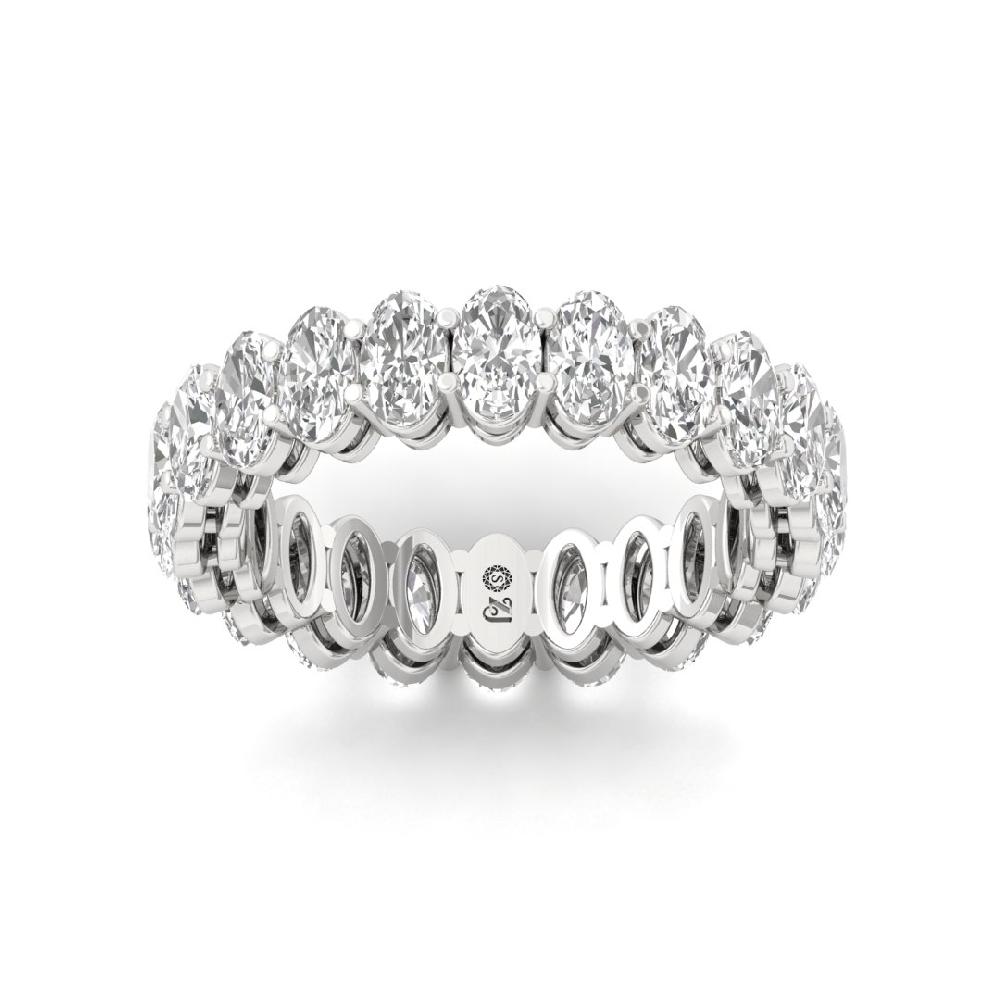 Oval Lab Grown Diamond Full eternity sliver & gold Ring