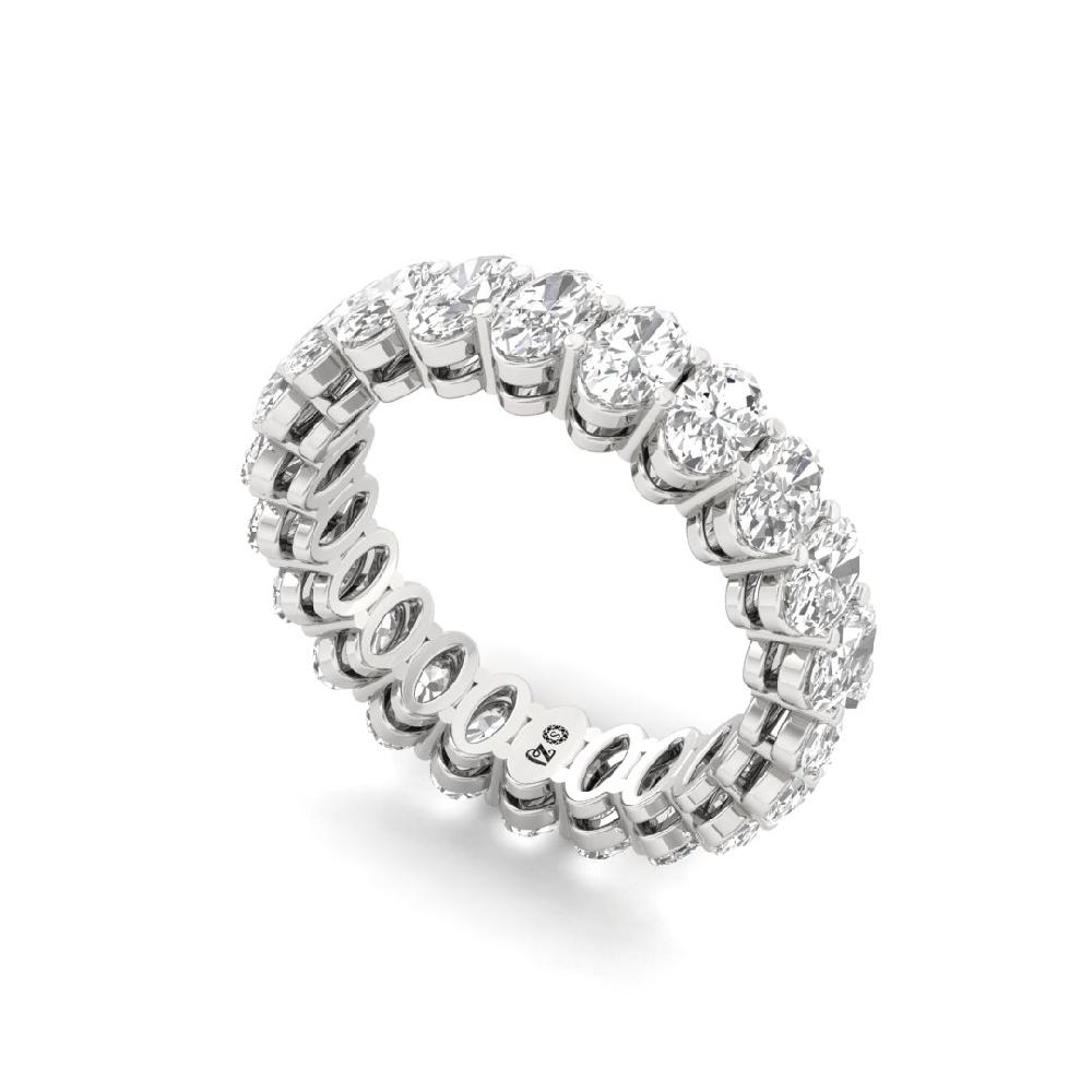 Oval Lab Grown Diamond Full eternity sliver & gold Ring