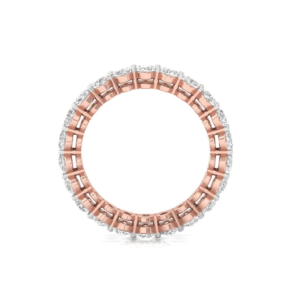 Oval Lab Grown Diamond Full eternity sliver & gold Ring
