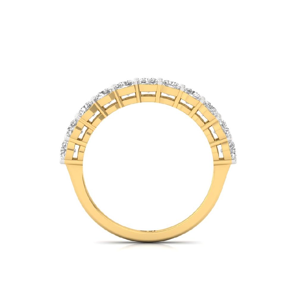 Cushion Lab Grown Diamond Half Eternity Sliver & Gold Ring