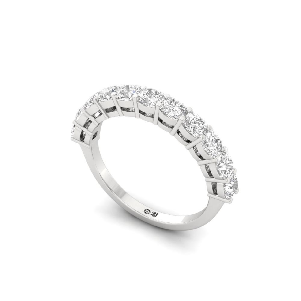 Cushion Lab Grown Diamond Half Eternity Sliver & Gold Ring