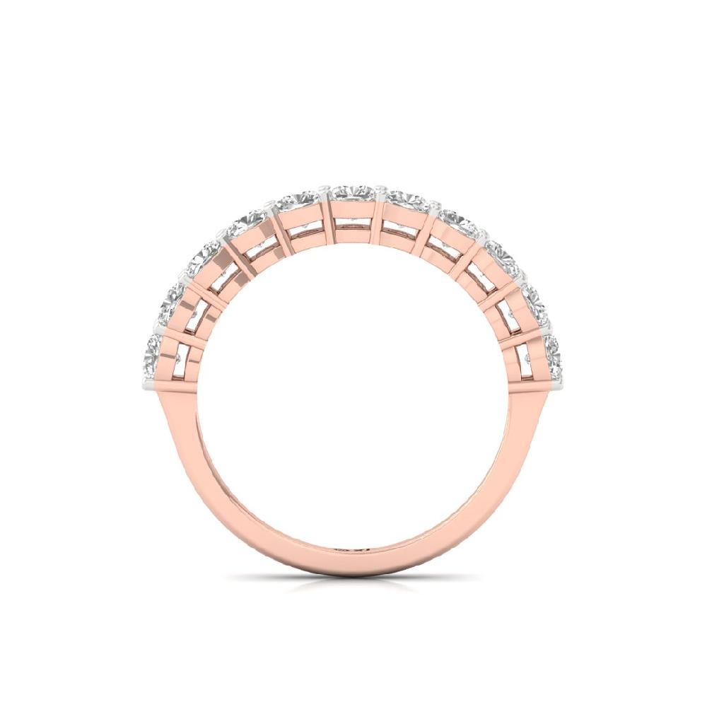 Cushion Lab Grown Diamond Half Eternity Sliver & Gold Ring