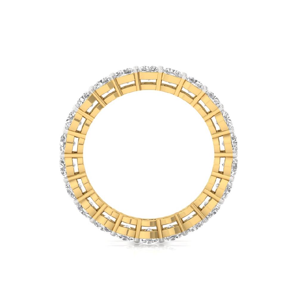 Cushion Lab Grown Diamond full eternity sliver & gold Ring