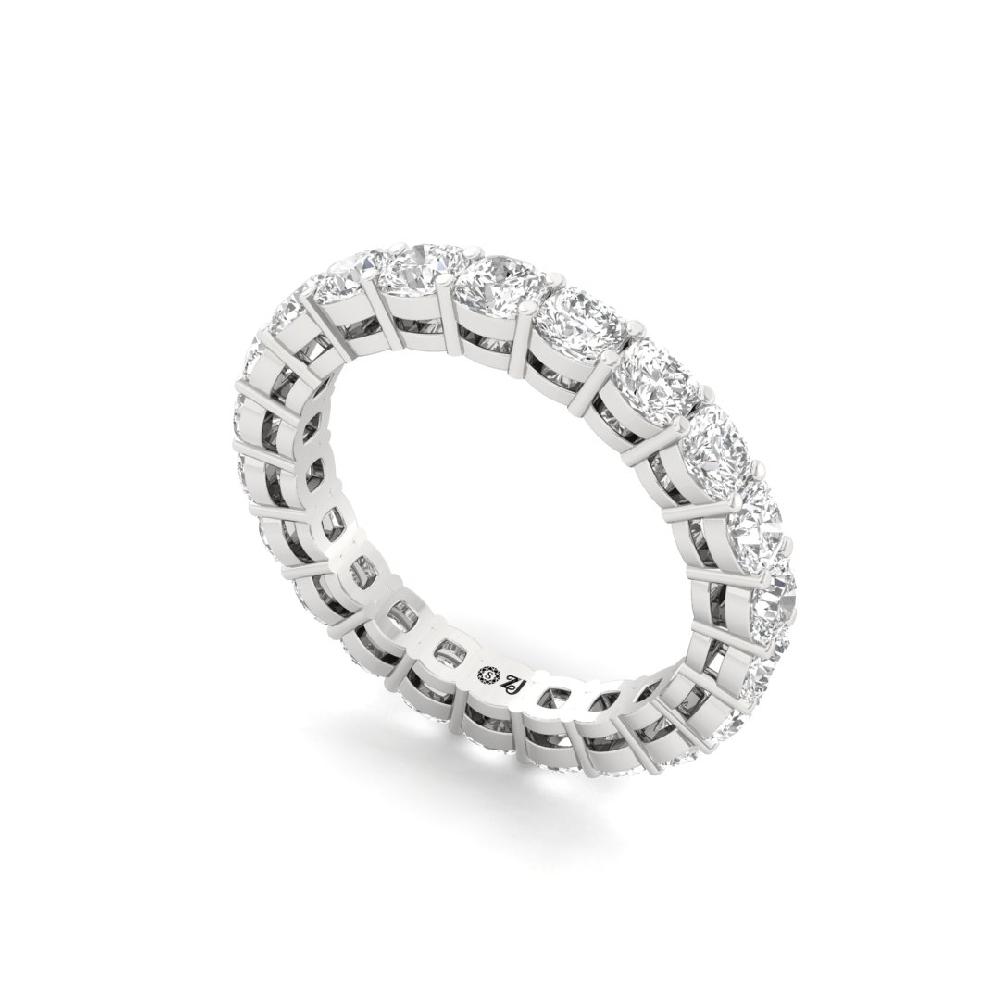 Cushion Lab Grown Diamond full eternity sliver & gold Ring