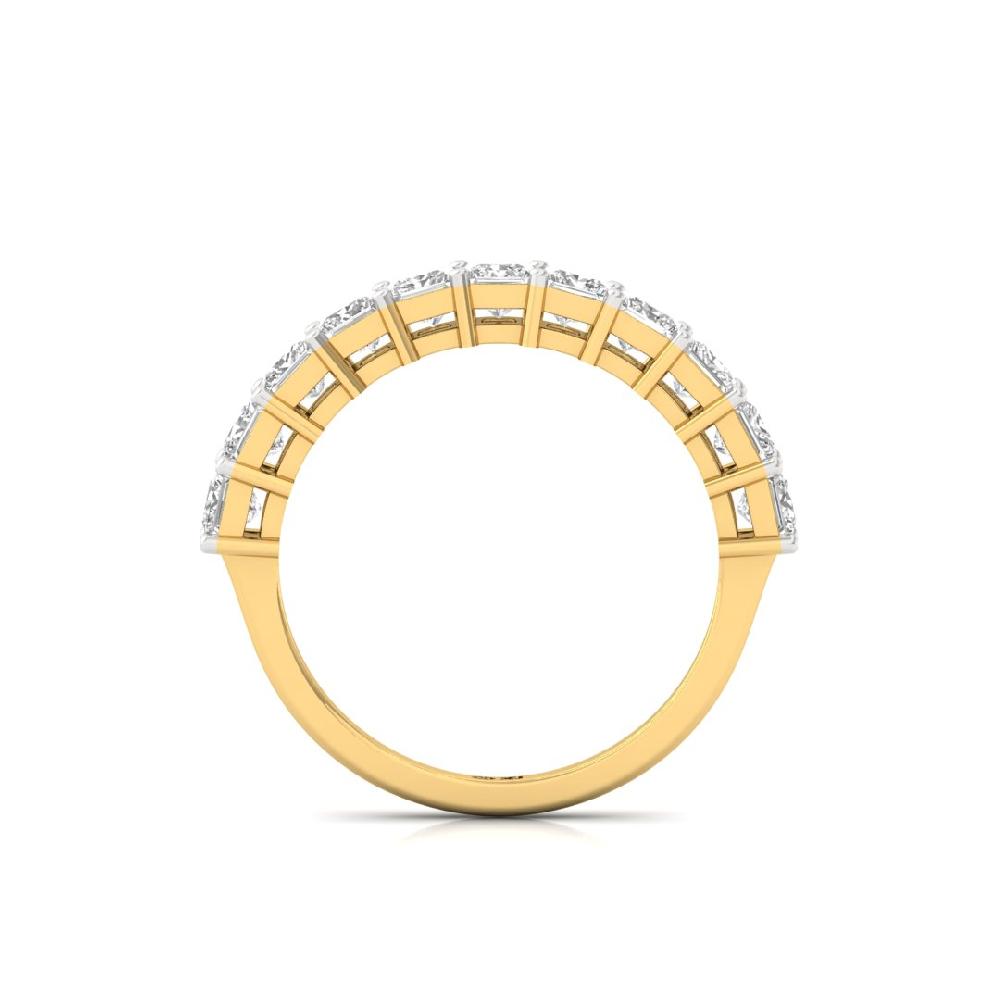 Princess Lab Grown Diamond half eternity sliver & gold Ring