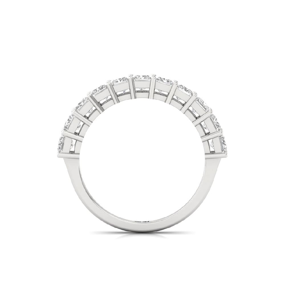 Princess Lab Grown Diamond half eternity sliver & gold Ring