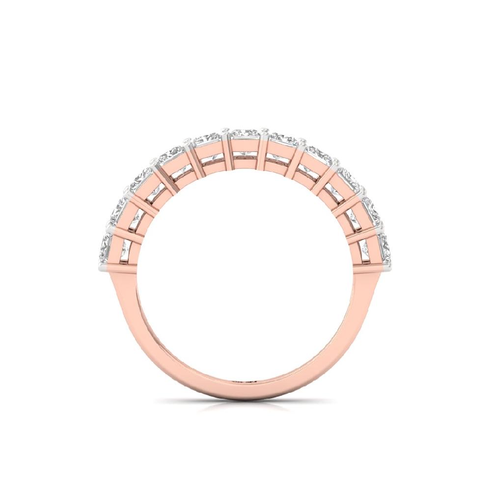 Princess Lab Grown Diamond half eternity sliver & gold Ring