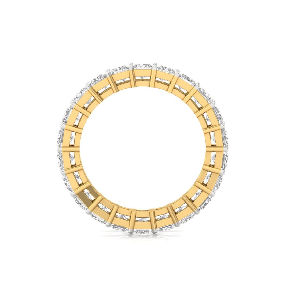 Princess Lab Grown Diamond Full Eternity Sliver & Gold Ring