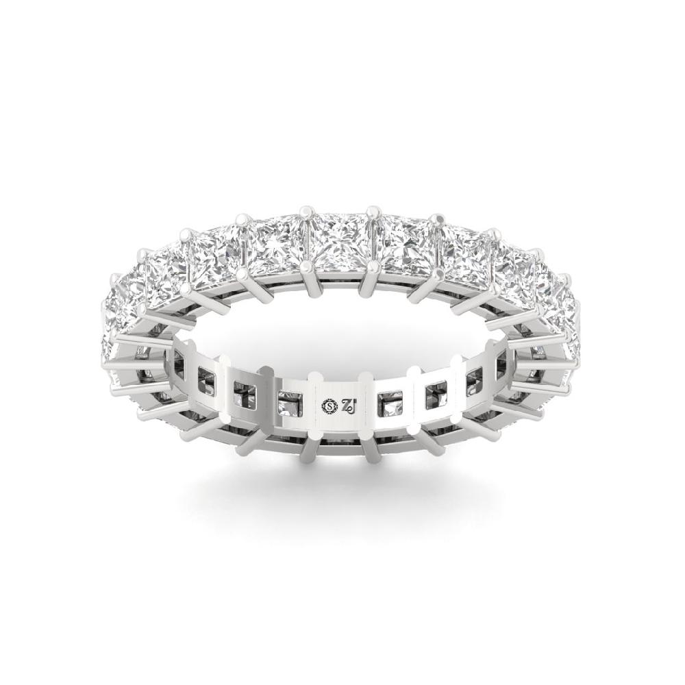 Princess Lab Grown Diamond Full Eternity Sliver & Gold Ring