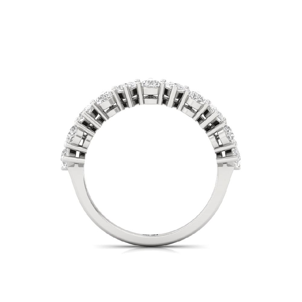 Pear Cut cvd Lab Grown Diamond Half Eternity Sliver & Gold Ring