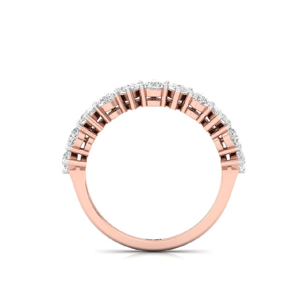Pear Cut cvd Lab Grown Diamond Half Eternity Sliver & Gold Ring