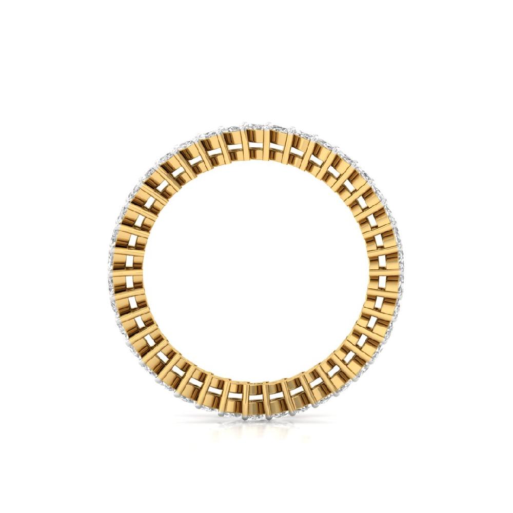Marquise Cut Lab Grown Diamond Full Eternity Sliver & Gold Ring
