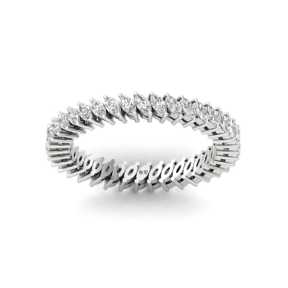 Marquise Cut Lab Grown Diamond Full Eternity Sliver & Gold Ring