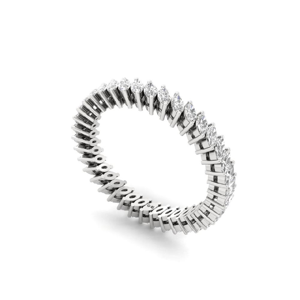 Marquise Cut Lab Grown Diamond Full Eternity Sliver & Gold Ring