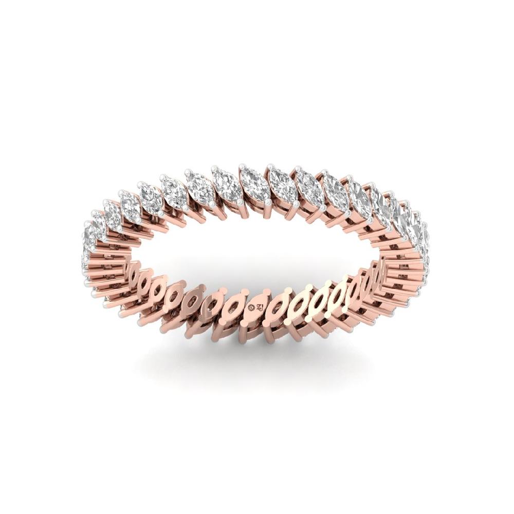 Marquise Cut Lab Grown Diamond Full Eternity Sliver & Gold Ring