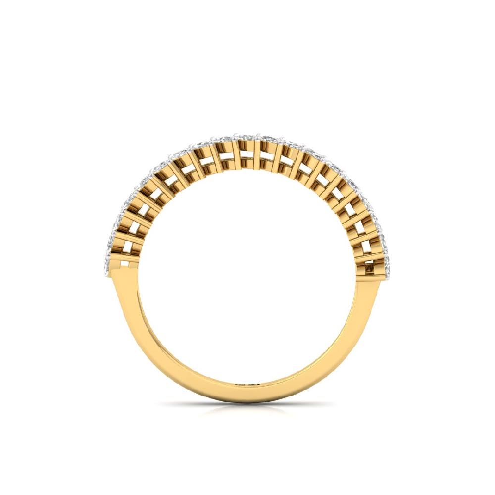 Marquise Lab Grown Diamond Half Eternity Sliver & Gold Ring