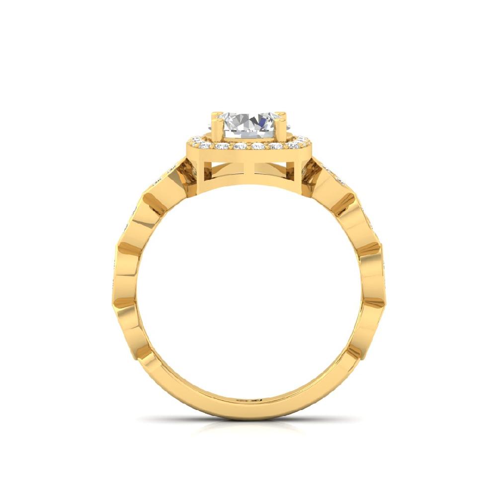 Elegant Round CVD Diamond Solitaire Halo Ring