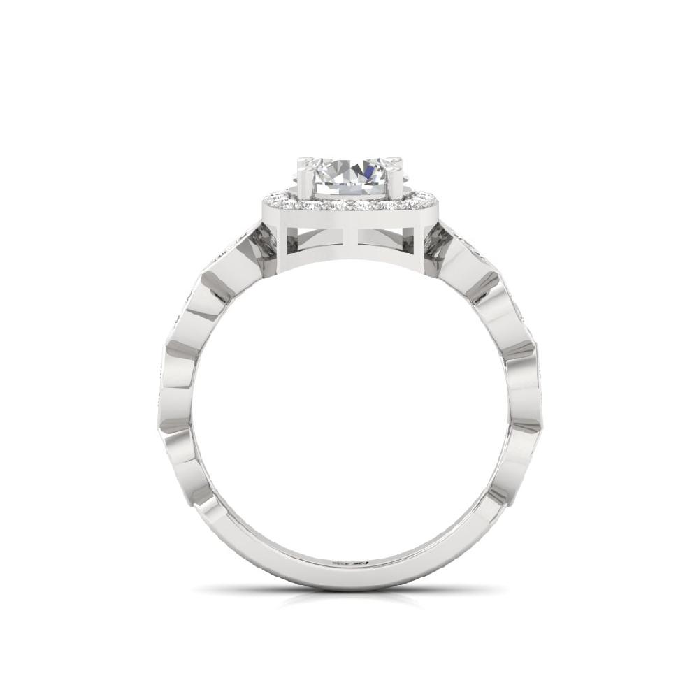 Elegant Round CVD Diamond Solitaire Halo Ring