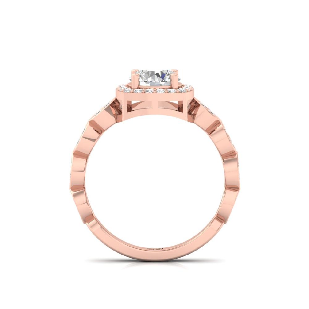 Elegant Round CVD Diamond Solitaire Halo Ring