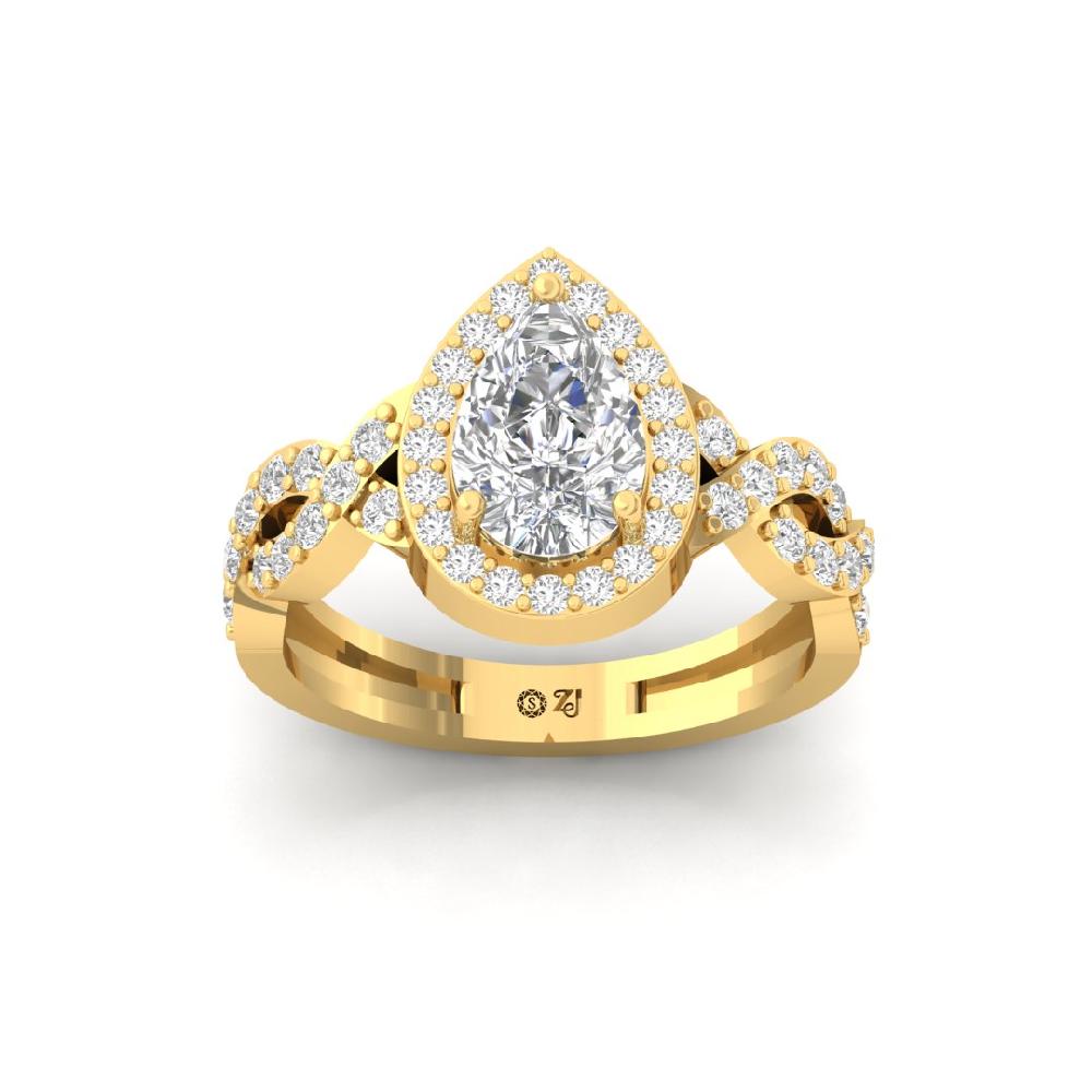 Pear-Shaped Solitaire Lab grown Diamond Ring
