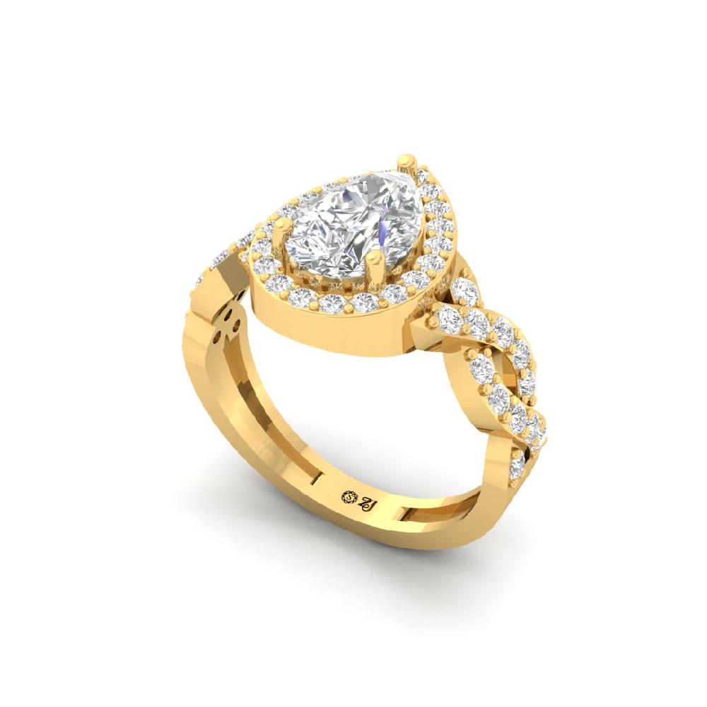 Pear-Shaped Solitaire Lab grown Diamond Ring
