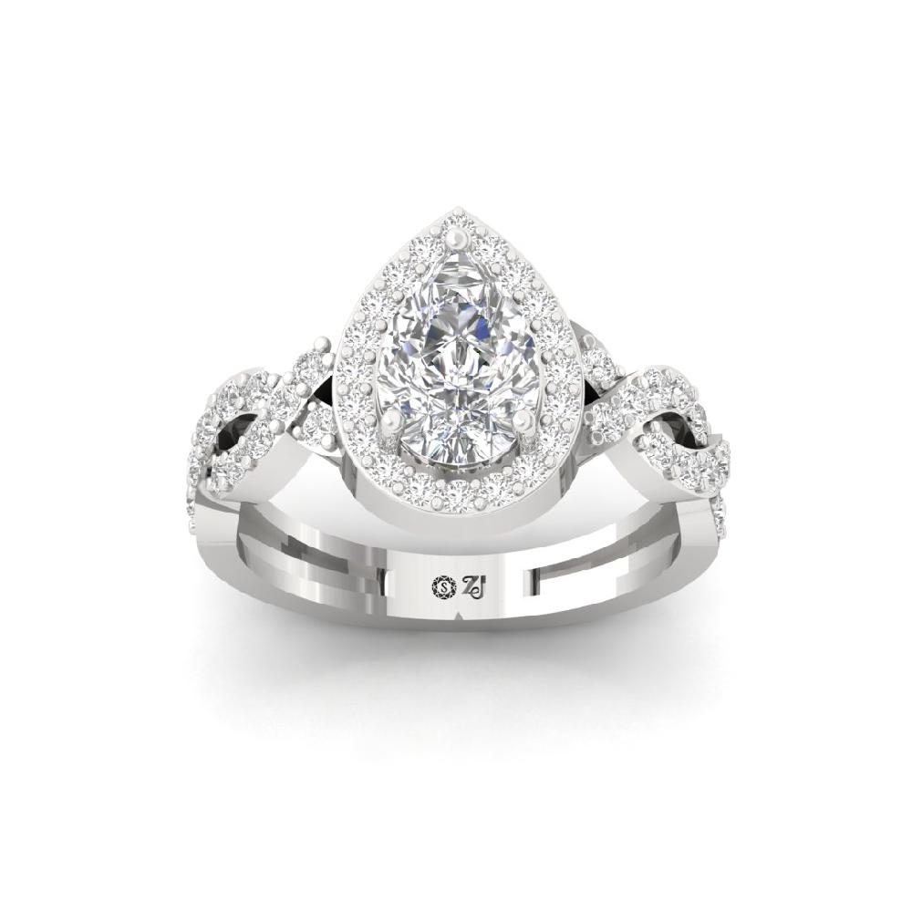 Pear-Shaped Solitaire Lab grown Diamond Ring