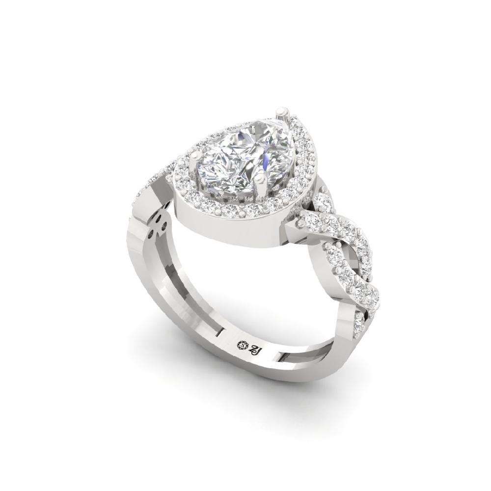 Pear-Shaped Solitaire Lab grown Diamond Ring
