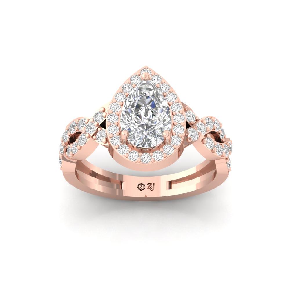 Pear-Shaped Solitaire Lab grown Diamond Ring